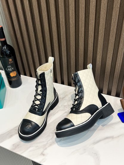 Chanel's latest boots from the Paris catwalk in beige and black - Image 3