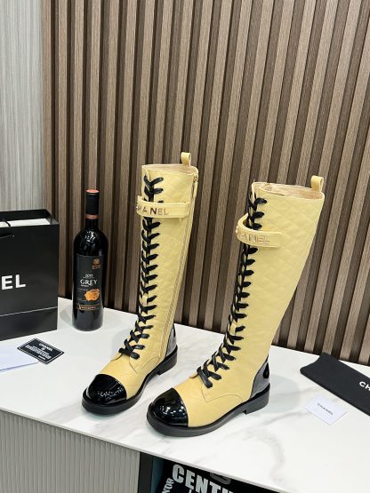 Chanel apricot-colored super comfortable mid-length boots - Image 4