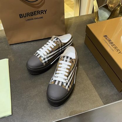 Burberry Vintage Check Cotton Sneakers - Image 4