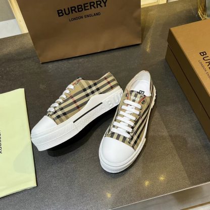 Burberry Vintage Check Cotton Sneakers - Image 4
