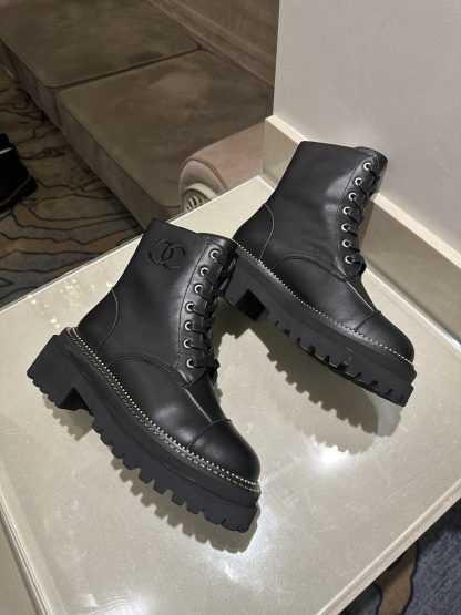 Chanel autumn and winter high-end custom classic luxury soft black boots - Image 4