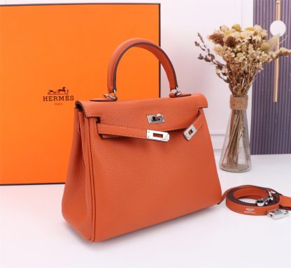 Hermès Sunset Orange Kelly Handbag Size 28cm 25cm - Image 4