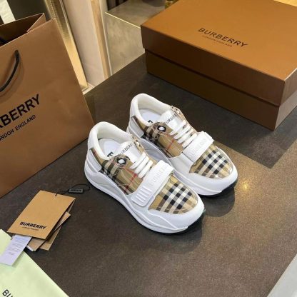 Burberry Classic Retro Plaid Platform Sneakers - Image 3