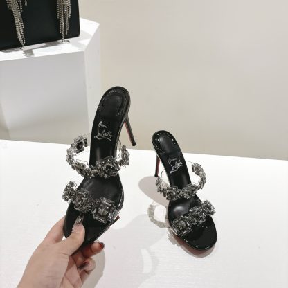 Christian Louboutin JUST QUEEN crystal high-heeled slippers - Image 4