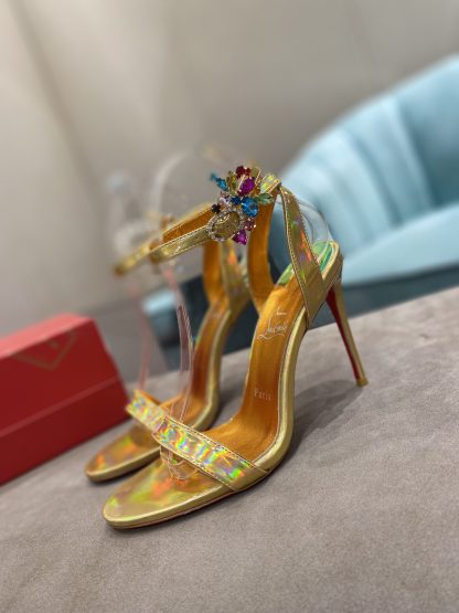 ChristianLouboutin Colorful Crystal Elegant High Heels - Image 3