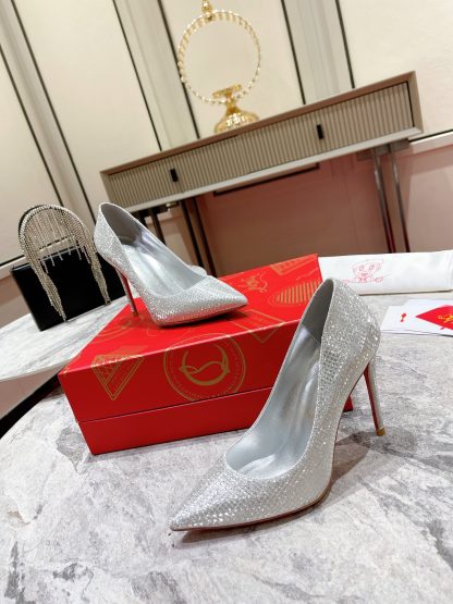Christian Louboutin Elegant Shimmer Stiletto Heels - Image 4
