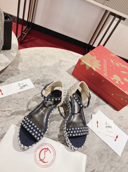 ChristianLouboutin metal studded wedge sandals - Image 4