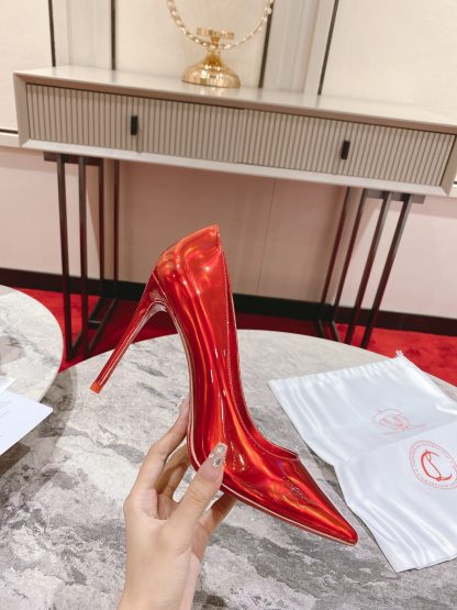 ChristianLouboutin mirror red temperament high heels - Image 4