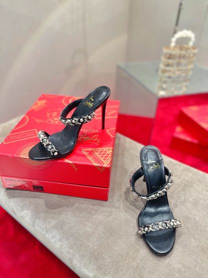 Christian Louboutin Chain Studded High Heels Sandals - Image 4
