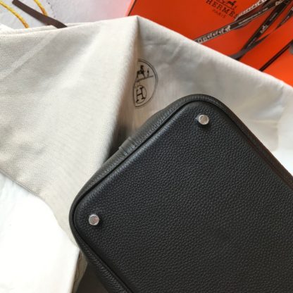 Hermès black and silver unique lightweight wear-resistant and waterproof basket bag - Image 4