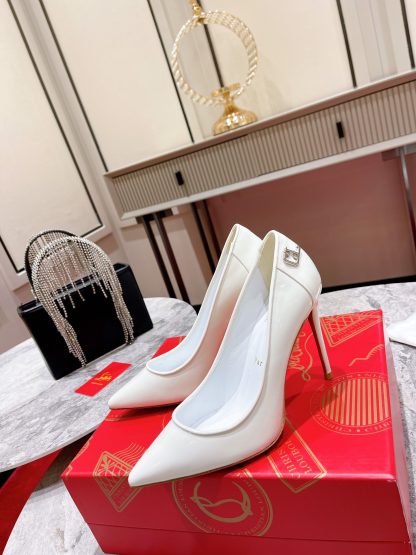 Christian Louboutin patent leather CL buckle high heels - Image 4
