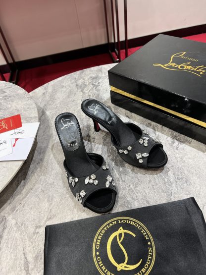 Christian Louboutin Crystal Rhinestone Sandals High Heels - Image 4