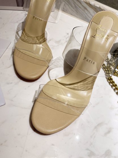 ChristianLouboutin transparent one-strap diamond sandals high heels - Image 4