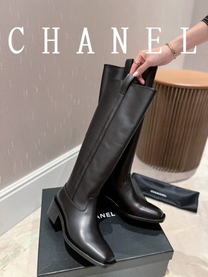 Chanel autumn and winter high-end custom black catwalk luxury boots - Image 4