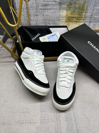 Chanel white and black latest couple sports high-top casual shoes - Image 4