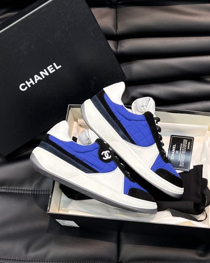 Chanel autumn and winter new blue and black fashionable cowhide breathable sneakers - Image 4