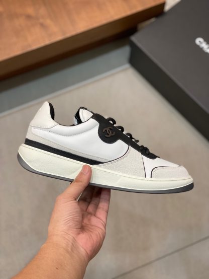 Chanel autumn and winter new gray and white fashionable cowhide breathable sneakers - Image 4