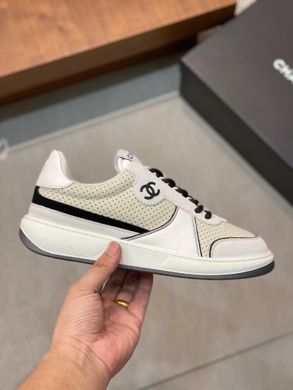 Chanel autumn and winter new beige fashionable cowhide breathable sneakers - Image 4