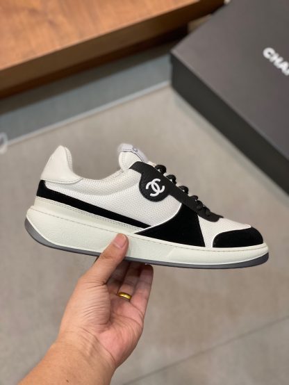 Chanel autumn and winter new black and white fashionable cowhide breathable sneakers - Image 4