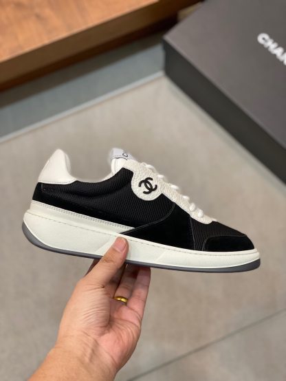 Chanel autumn and winter new beige and black fashionable cowhide breathable sneakers - Image 4