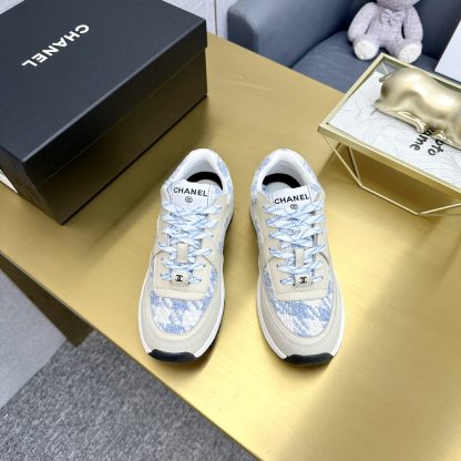 Chanel apricot blue mix and match classic fashion casual sneakers - Image 4