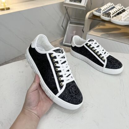 VERSACE new versatile canvas jacquard pattern casual men's shoes - Image 4