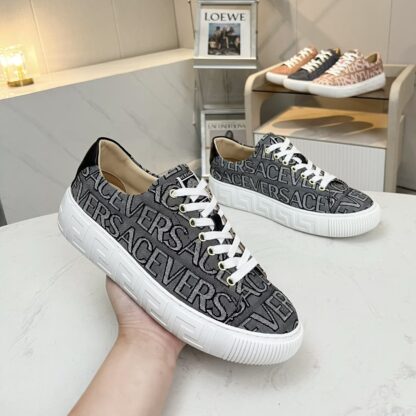 VERSACE new versatile canvas jacquard pattern casual men's shoes - Image 4