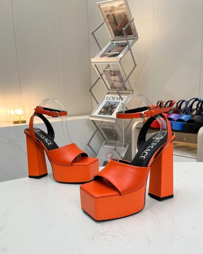 VERSACE SQUARE TOE CHIC HIGH HEELS - Image 4