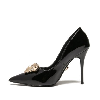 VERSACE fashion patent leather trendy high heels - Image 4