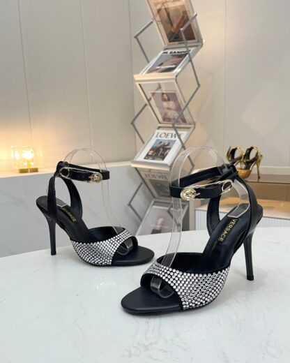 VERSACE Fashion Rhinestone Sandals High Heels - Image 4