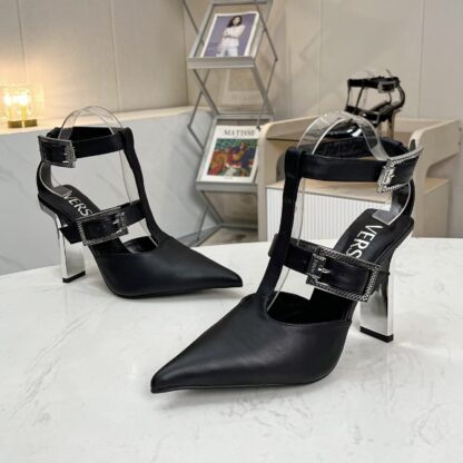 VERSACE new pointed toe thick heel high heels - Image 4