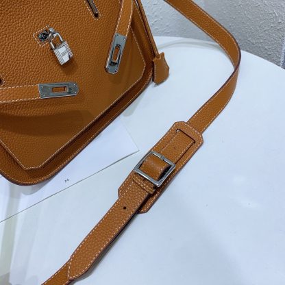 Hermes dark brown practical crossbody bag size bottom length 28cm width 12cm height 25cm - Image 4
