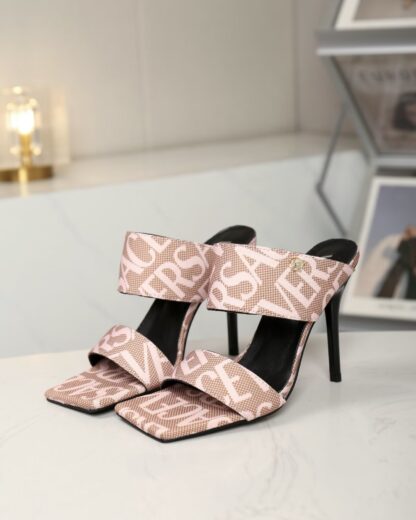 VERSACE New Open Toe High Heel Mules - Image 4
