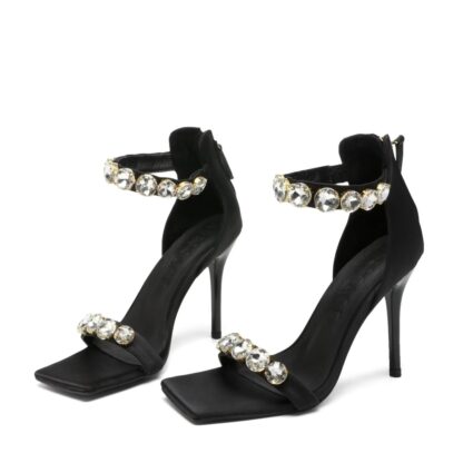VERSACE Elegant Rhinestone Sandals High Heels - Image 4