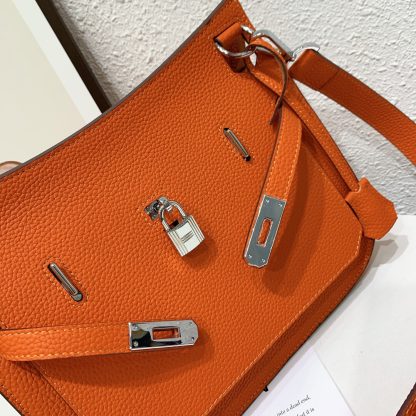 Hermès Orange Practical Crossbody Bag Size: Length 28cm Width 12cm Height 25cm - Image 4