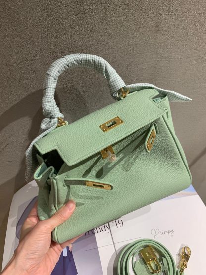 Hermes light green interior can hold more three-dimensional age-reducing handbag - Image 4