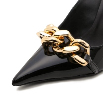 VERSACE Noble and Elegant Temperament Chain High Heels - Image 4
