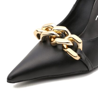 VERSACE Noble and Elegant Temperament Chain High Heels - Image 4