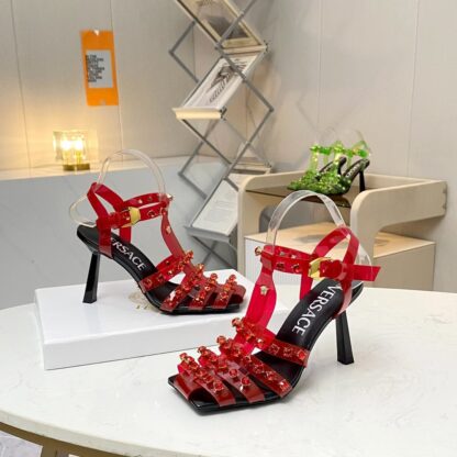 VERSACE CAGED Rhinestone Sandals - Image 4
