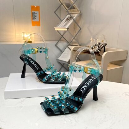 VERSACE CAGED Rhinestone Sandals - Image 4
