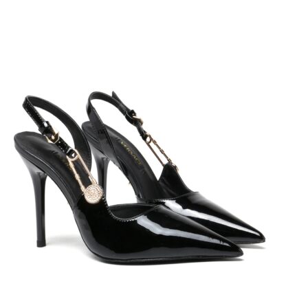VERSACE stylish safety pin buckle elegant high heels - Image 4