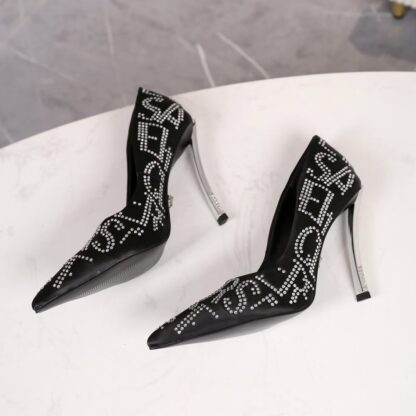 VERSACE Fashion Crystal Diamond High Heels - Image 4