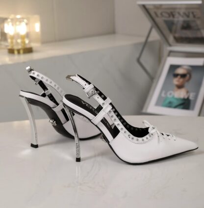 VERSACE new pointed leather high heels