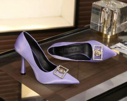 VERSACE silk elegant high heels - Image 4