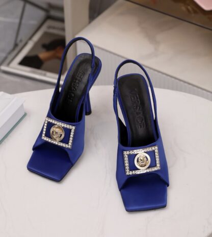 VERSACE silk elegant high heels - Image 4