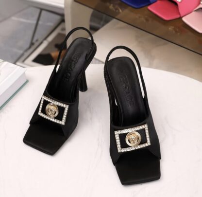 VERSACE silk elegant high heels - Image 4