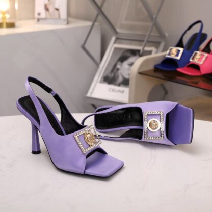 VERSACE silk elegant high heels - Image 4