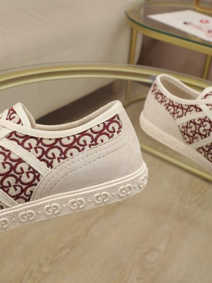 Gucci Double G embroidered low-top lace-up fashion sneakers - Image 5