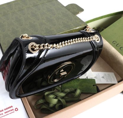 Gucci shiny black patent leather handbag - Image 4