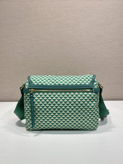 Prada Green Classic Print Messenger Bag - Image 4
